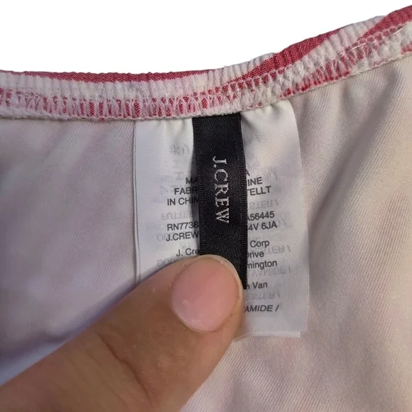J Crew Bikini, One Shoulder Rend And White Stripe Bikini Top, Size Large - Picture 5 of 6